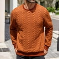 thumbnail image 2 of Mens Sweaters Casual Cable Knit Pullover Sweater Orange M, 2 of 8