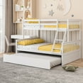 thumbnail image 3 of Gymax Twin Over Full Bunk Bed with Twin Trundle Convertible Platform Bed White, 3 of 10
