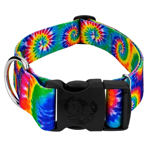 Country Brook Petz® 1 1/2 inch Deluxe Classic Tie Dye Dog Collar, Medium