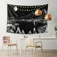 thumbnail image 5 of Black and White Tapestry Starry Night Mountain Tapestries for Bedroom Aesthetic Moon and Stars Tapastries Wall Hanging Dark Nature Forest Wall Tapestry for Living Room Dorm 60 x 40 Inch, 5 of 8