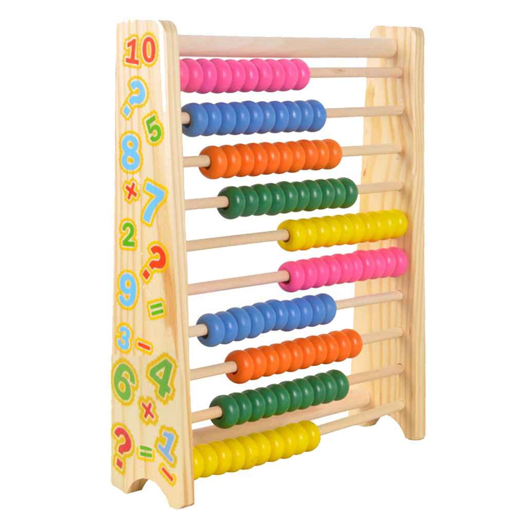 Baby Toy Wooden Abacus Colorful Numbers Counting Calculating Beads Kids BL 