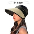 thumbnail image 6 of Wide Brim Empty Top Adjustable Buckle Sun Hat Summer Patchwork Color Women Sunshade Hat, 6 of 8