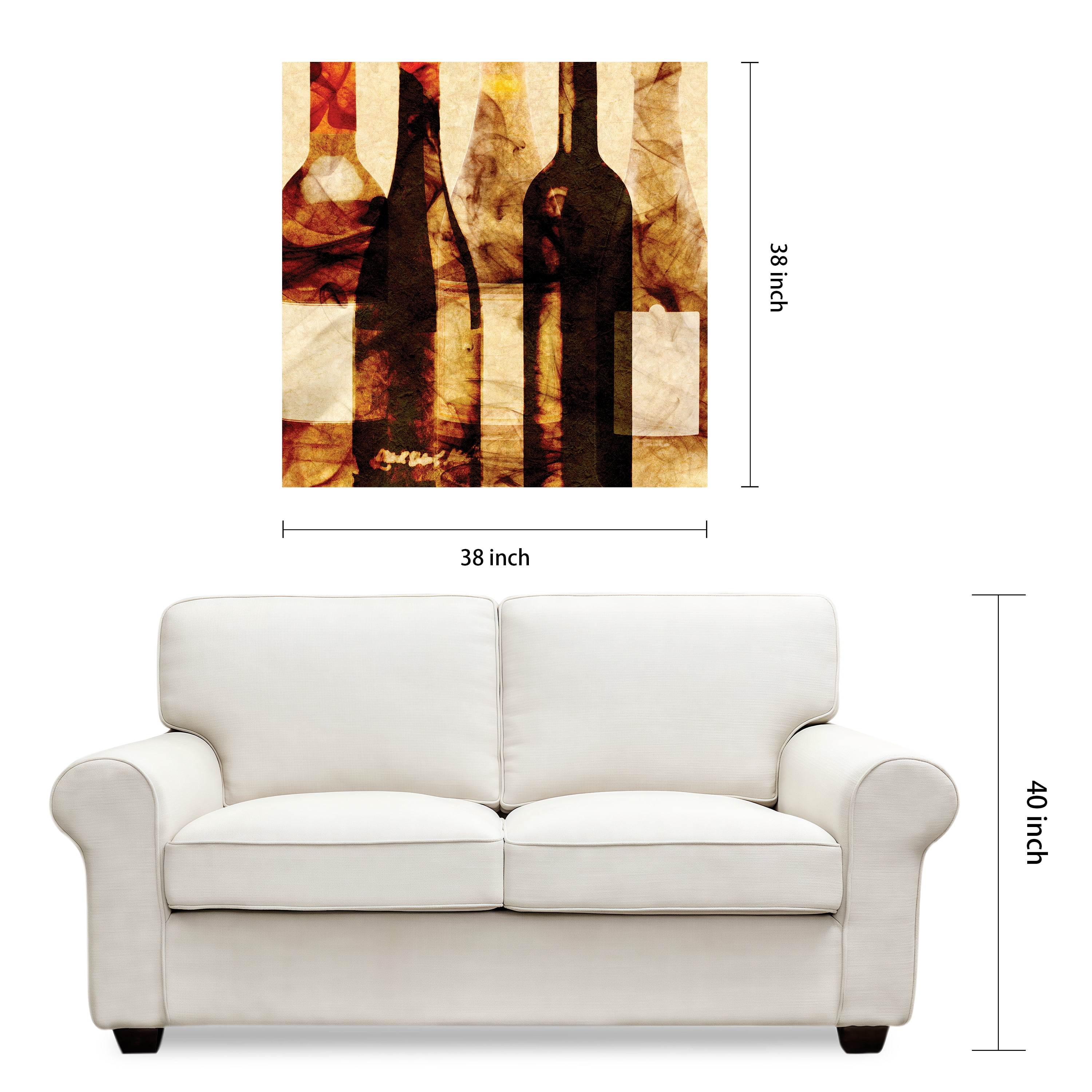 Empire Art Direct Smokey Wine 3 Frameless Free Floating Tempered Glass Panel Graphic Wall Art, 38" x 38" x 0.2", Ready to Hang