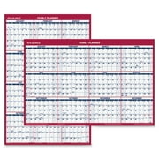 At-A-Glance Reversible Yearly Wall Calendar - 36" x 24" - 12 Months - January-December - 1.25" x 1.25", 1.25" x 1.38" Daily Block Sizes - Blue, Red,