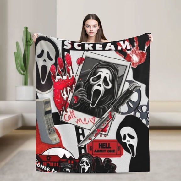 Soft Fleece Plush Throw Scream Ghostface Fluffy Blanket for Couch Sofa Bed Office 40"x30"