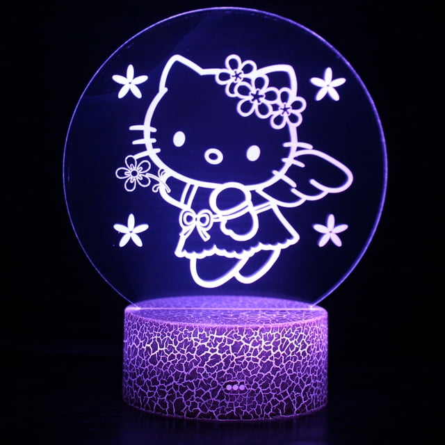 Hello Kitty Nightlight 3d Birthday Gift Creative Ornaments Small Table Lamp Internet Celebrity Atmosphere Lamp Creative Desktop Table Lamp