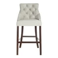 thumbnail image 6 of SAFAVIEH Eleni 30 in. H Tufted Wing Back Bar Stool with Ring, Grey, Set of 2, 6 of 13