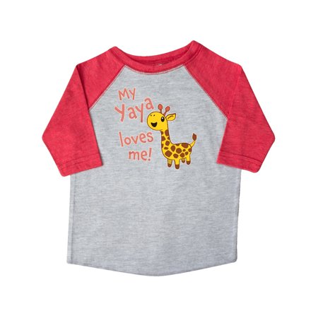 

Inktastic My Yaya Loves me- cute giraffe Gift Toddler Boy or Toddler Girl T-Shirt