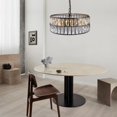 thumbnail image 4 of ACE-LIGHTS,17.7 Inch 6-Light Modern Crystal Drum Chandelier(Bulbs Not Included),Pendant Lighting Fixture with Black Metal Frame for Living Room,Dining Room,Bedroom,Kitchen Islands(Black), 4 of 10