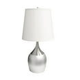 thumbnail image 6 of 25" Silver Metal Gourd Table Lamp With White Tapered Drum Shade, 6 of 6