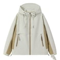 thumbnail image 5 of ECHFIPROM Hiking Rain Jackets for Men Waterproof White Cycling Heavyweight Hooded Zipper Winter Mens Raincoat Casual M, 5 of 9