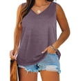 thumbnail image 2 of Asxite Tank Tops for Women Plus Size Sleeveless Solid Color Round Neck Loose Casual Blouse, 2 of 5