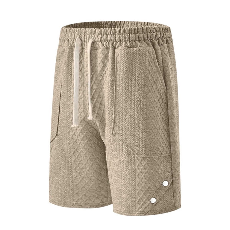 Havenre Mens Waffle Knit Shorts Lightweight Casual Elastic Waist