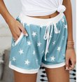 thumbnail image 3 of Ohufall Pajama Shorts for Women Summer Cute Star Printed Drawstring Elastic Waist Sleep Short Loose Comfy Lounge Pj Bottoms with Pockets, 3 of 7