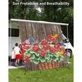 thumbnail image 3 of 4th of July RV Awning Sun Shade Screen 9'X7' Red Poppy Mesh Sunscreen American Flag Wood Grain Awning Shade Screen with Zipper UV Blocker Completed Kits Outdoor Canopy for RV Motorhome Camper Travel, 3 of 7