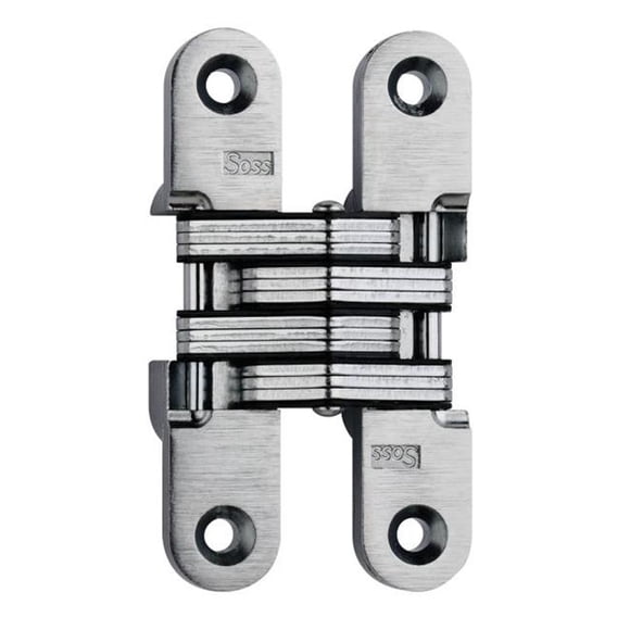 Soss 2124 0.75 x 3.75 in. Medium Duty Invisible Hinge for 1.125 in. Doors, Satin Brass