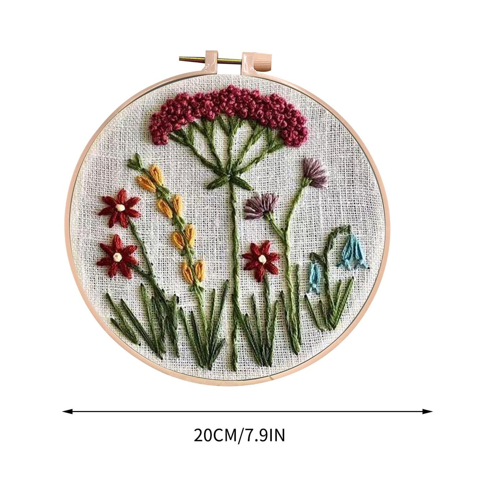 Fiogavroetic Beginner's Embroidery Flower Kit,Beginner Hand