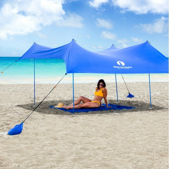 Red Suricata Blue Family Beach Sun Shade Canopy Tent Sunshade with sand anchors