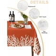 thumbnail image 2 of Coastal Coral Table Cloth, Orange White Ocean Marine Nautical Beach Waterproof Tablecloth for Square Tables, Reusable Washable Fabric Table Cover for Restaurant Kitchen Dining Tables 60"x60", 2 of 6