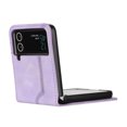 thumbnail image 4 of Luxury Case for Samsung Z Flip 4, Smile & Heart Design Premium PU Slim Leather Shockproof Smile & Heart Design Case Wrist Strap for Samsung Galaxy Z Flip 4, Purple, 4 of 5