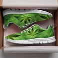 thumbnail image 3 of Weed Leaf Shoes for Men Women Running Sneakers Breathable Casual Sport Tennis Shoes Gift for Him Her White Size 8, 3 of 5
