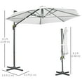 thumbnail image 3 of Outsunny ⌀ 9.6' Patio Hanging Offset Umbrella Aluminum Pole, 360° Rotation, 3 of 10