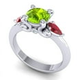 thumbnail image 2 of Diamond-Capitals 2.50 Carat Round Cut Peridot & Red Ruby Gemstone Fancy Proposal Ring for Ladies Solid 18K White Gold Size 7.5, 2 of 8