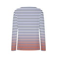 thumbnail image 5 of RXIRUCGD Hauts Décontractés à Rayures Manches Longues Col en V pour Femmes, Violet, Taille: m, 5 of 5