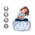 thumbnail image 2 of Watercolor Storage Toy Bag Chair, Old Fashioned Floral Motifs Traditional Moroccan Elements Classical, Stuffed Animal Organizer Washable Bag, Small Size, Sea Green Violet Blue, by Ambesonne, 2 of 3