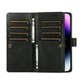 thumbnail image 6 of ELEHOLD Flip Wallet for iPhone 15 Case 6.1", PU Leather 9 Card Holders Cash Pocket Detachable Wris Strap Kickstand Function Shockproof Folio Wallet Protective Case for iPhone 15, Black, 6 of 6