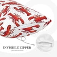thumbnail image 2 of Plush Throw Pillow Covers, Red Lobster print Pillow Cases with Invisible Zipper, Breathable Microfiber Pillow Cases Standard Size for Sleeping Bedroom Sofa Living Room 14x20, 2 of 5