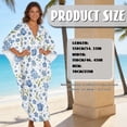 thumbnail image 7 of Xoenoiee Blue Forget-me-not Print Kaftan Dresses for Women Plus Size Batwing Sleeve Caftans Long Bathing Suit Cover Up V Neck Maxi Beach Dress Loungewear, 7 of 7
