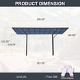 thumbnail image 4 of CarButler 17x9x11ft Metal Outdoor Single Carport Heavy Duty Carport with Aluminum  Frame and Polycarbonate Panels for Outdoor Driveway Car, Truck, 4 of 7