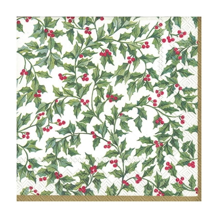 Small Holly Garland Napkin. 20 Pack