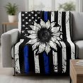 thumbnail image 2 of American Flag Blanket Soft Cozy Warm Throw Blanket for Couch, Plush Fuzzy Flannel Fleece Blankets for Sofa, Farmhouse Sunflowers Shabby Chic Country Black Blue Bed Blankets Gifts for Men, 50"x80", 2 of 9