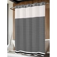thumbnail image 4 of Farmhouse Black White Striped No Hook Shower Curtain Waterproof, Bathroom Curtains with Snap in Liners and See Through Top Window, Modern Stripes Hotel Style Bathtub Curtains Shower 48"Wx72"L, 4 of 8
