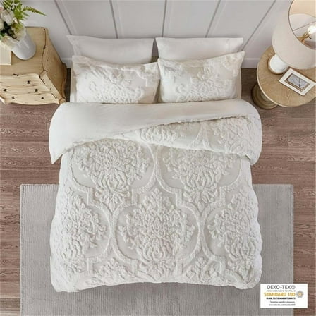 Pemberly Row 3 Piece Tufted Cotton Chenille Duvet Cover Set
