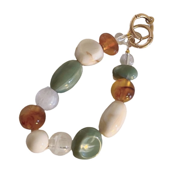 RUISINERY Retro Colorful Beaded Bracelet Phone Strap Charm Chain Knot Cellphone Lanyard Trendy Keychain Bag Pendant for Women