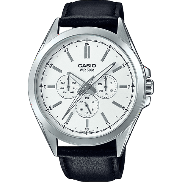 casio digital leather watch in cream