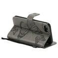 thumbnail image 5 of for iPhone SE 2022/ SE 2020/ 8/ 7 Wallet Case, Kickstand Case Credit Card Holder, Embossed Butterfly Pattern with Strap Premium PU Leather Magnetic Closure Shockproof Protective Flip Cover, Gray, 5 of 6