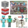 thumbnail image 3 of Mon Monde Jouet Blocs de Construction Ornements Modèle Assemblage Poupée Poupée creeper Steve Fait Main Steve, 3 of 5