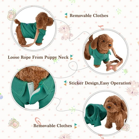 Greensen Peluche Chien électrique Jouet Enfants Marcher électrique Musical Chanter Interactive Chien Jouet Pour Animaux Pour Enfants Garçons Filles