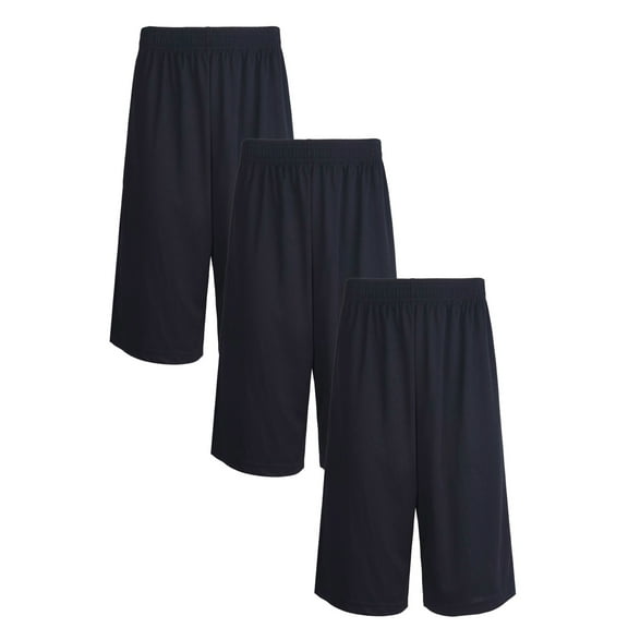 Men's 3 Pack Performance Athletic Shorts with Elastic Waistband and Side Pockets