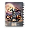 thumbnail image 2 of Spooky Halloween Night Witch Afghan Hound Glowing Pumpkins Spiral Bound Journal Dog Lover 5x7in Spiral Notebook - 12015, 2 of 5