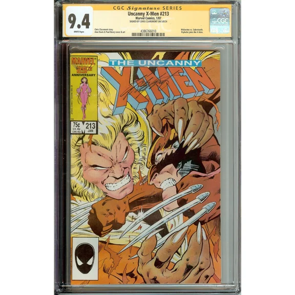 Uncanny X-Men #213 CGC 9.4 Signed Chris Claremont