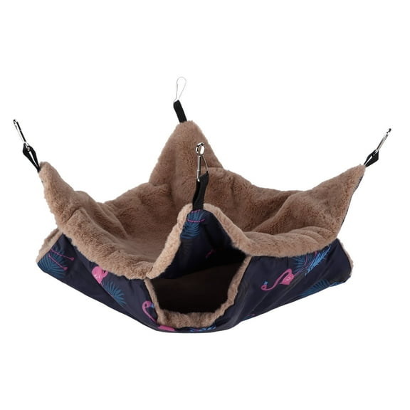 Pet Double‑Layer Warm Hammock Hanging Squirrel Bag Bed Cage Accessories Bedding Playing Sleeping Sugar Glider Ferret Squirrel Hamster Rat[small]