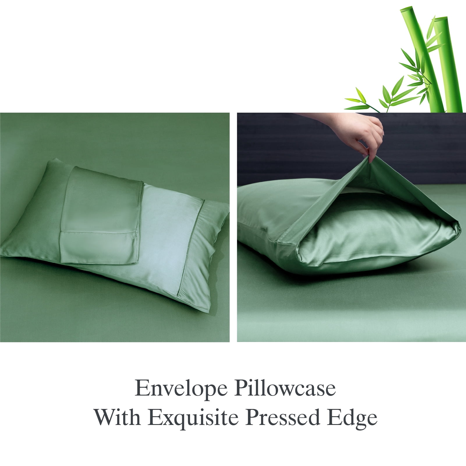 Lidoloka Luxury Bamboo Bed Sheets Set Twin 3Pcs for Adult,Soft&Cool,16" Deep Pocket,Green