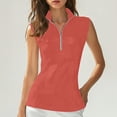 thumbnail image 2 of ZyeKqe Workout Tank Tops for Women 3/4 Zip up Lapel V Neck Athletic Yoga Top Sleeveless Golf Tennis Shirts, 2 of 6