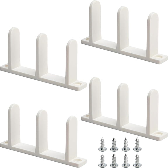4Pack Siding Closet Door Floor Guide Universal ABS Sliding Door Bottom Guide for 1-3/8Inch Thick Door Closet Door Guides