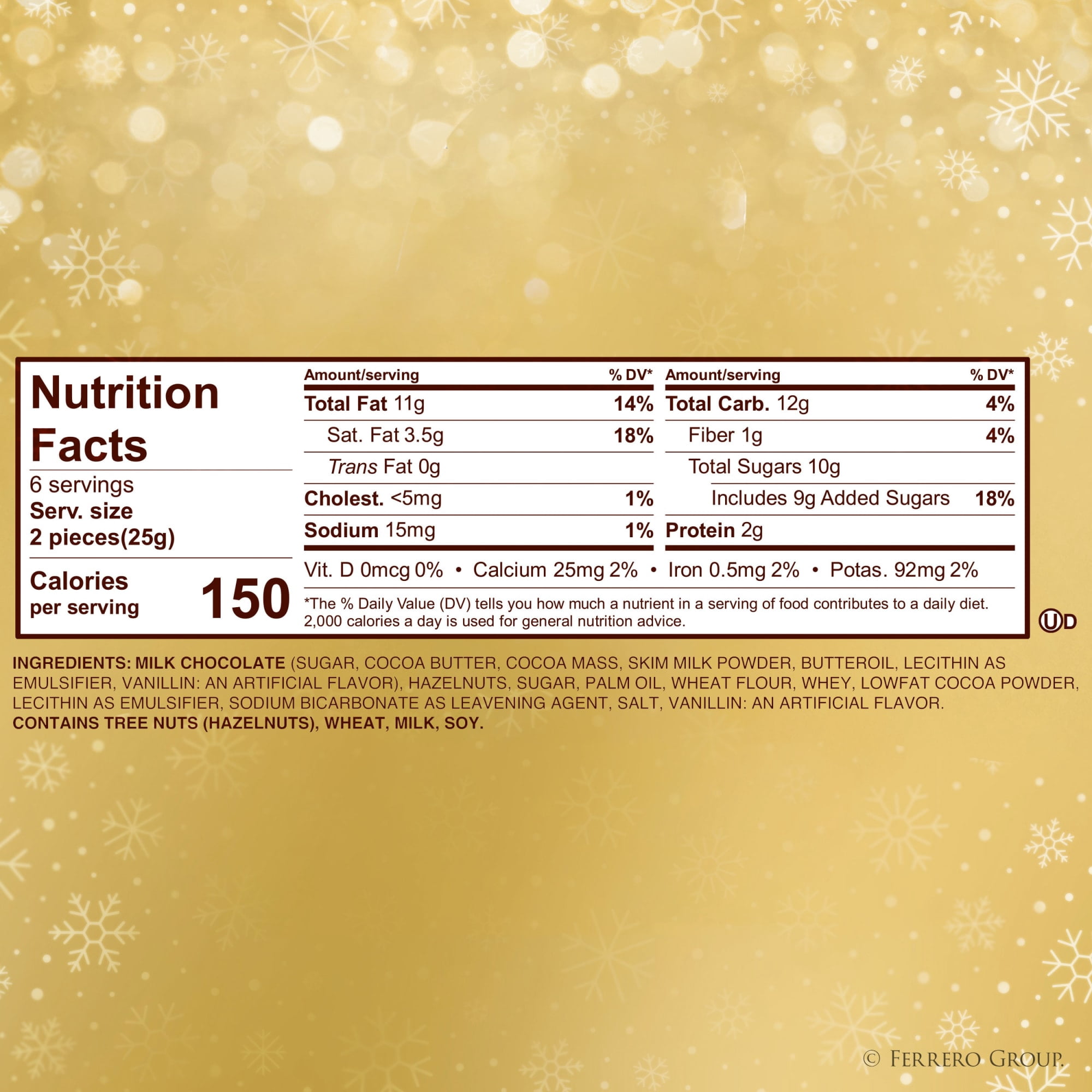 (2 pack) Ferrero Rocher, Fine Hazelnut Chocolates, Individually Wrapped, 12-Count Holiday Chocolate Gift Box, 5.3 oz
